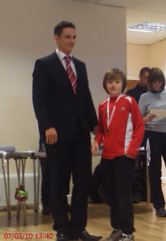 Robbie Collecting his Individual Winners Medal for Border League 2009/10